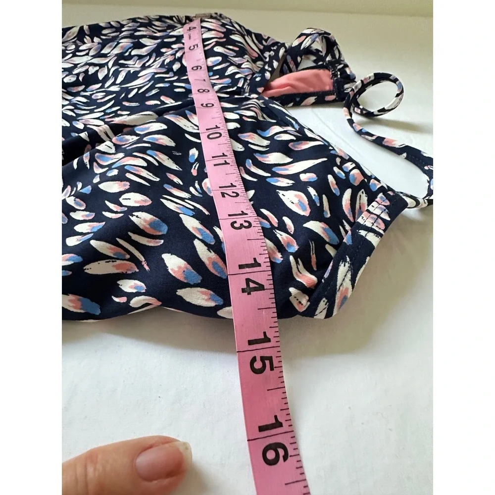 Carve Designs‎ Stinson Tankini Top Navy Petal Print Swim Size Small